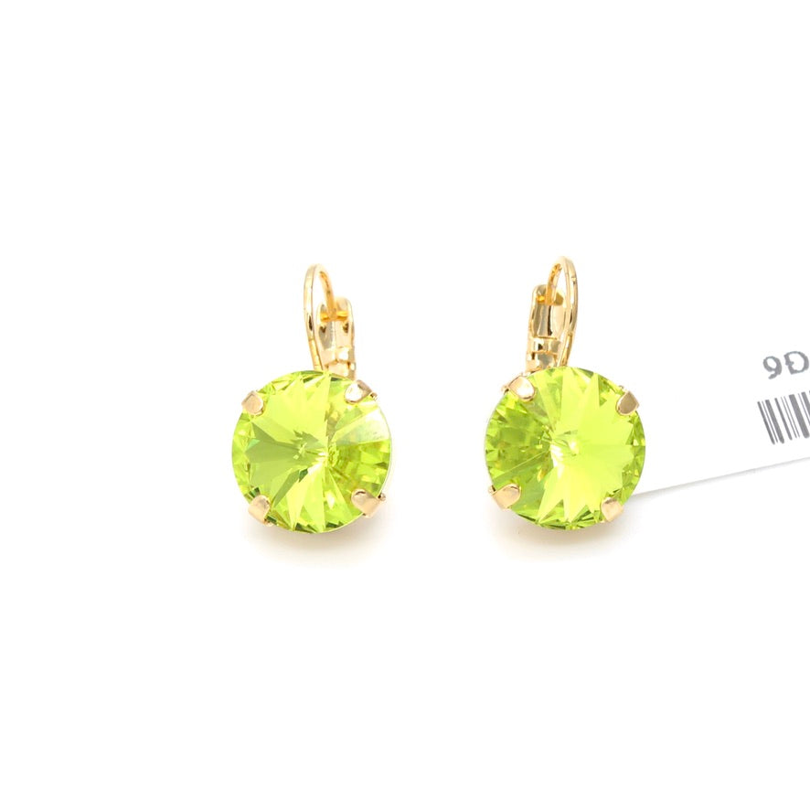 Lemon Lime Rivoli Earrings in Gold