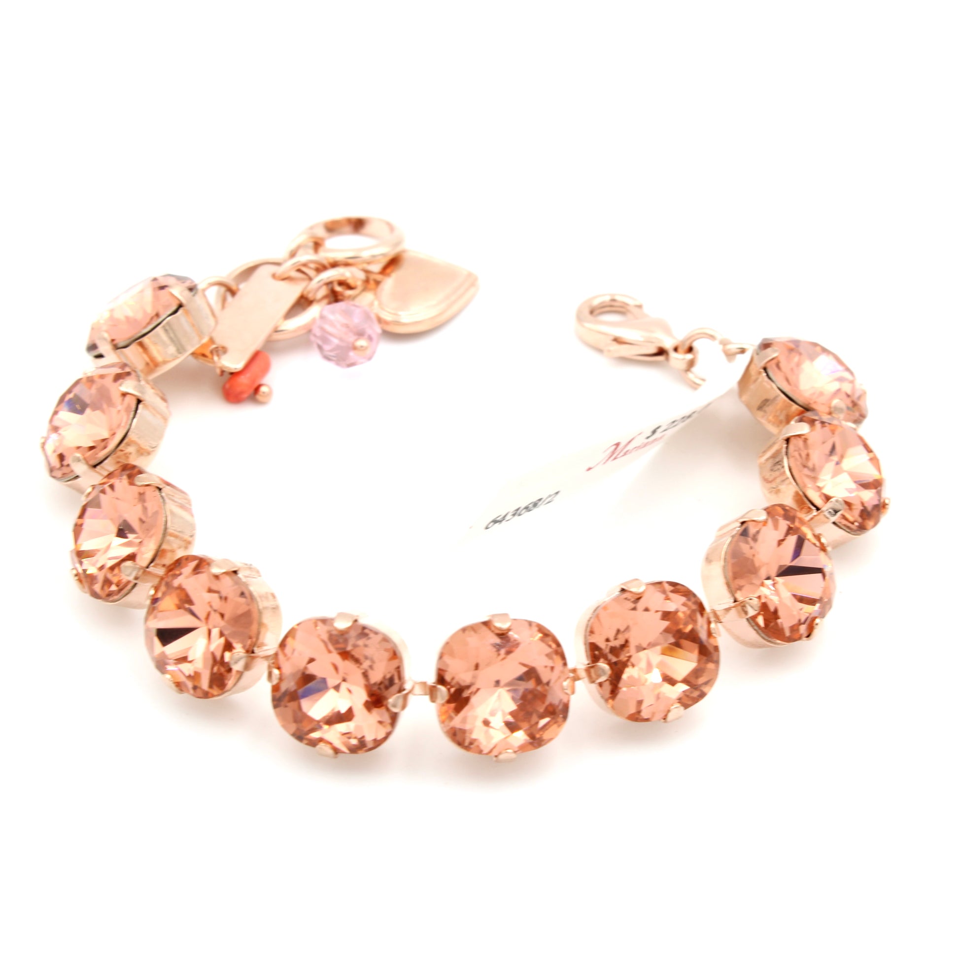 Rose Peach Lovable Cushion Cut Bracelet in Rose Gold - MaryTyke's
