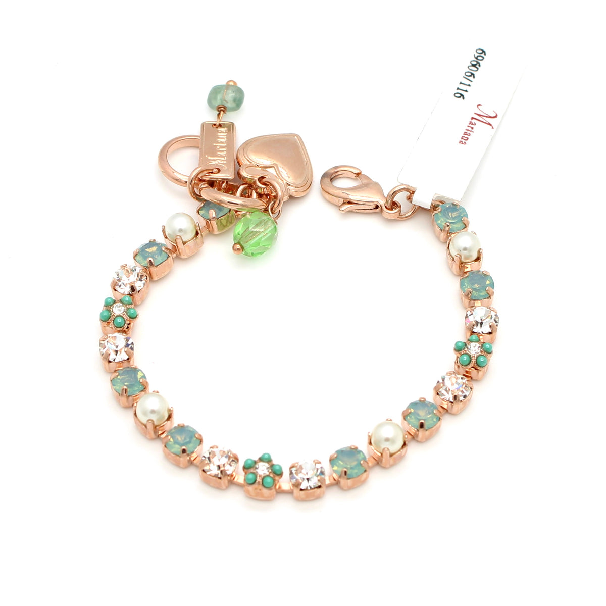 Malibu Mint Small Flower Bracelet in Rose Gold