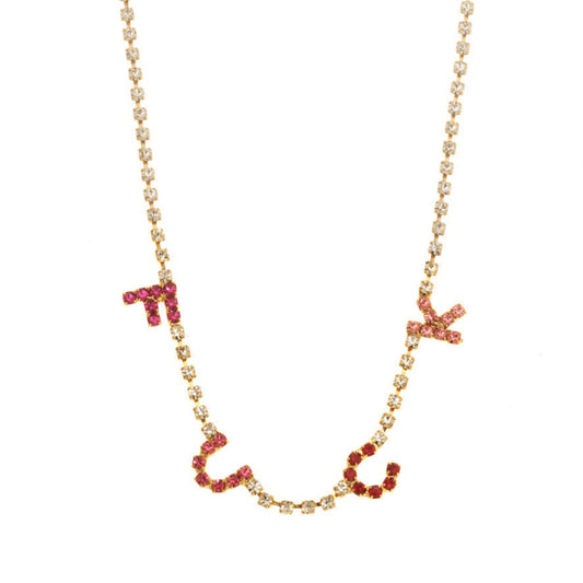 F.#.C.K.  Necklace in Pinks