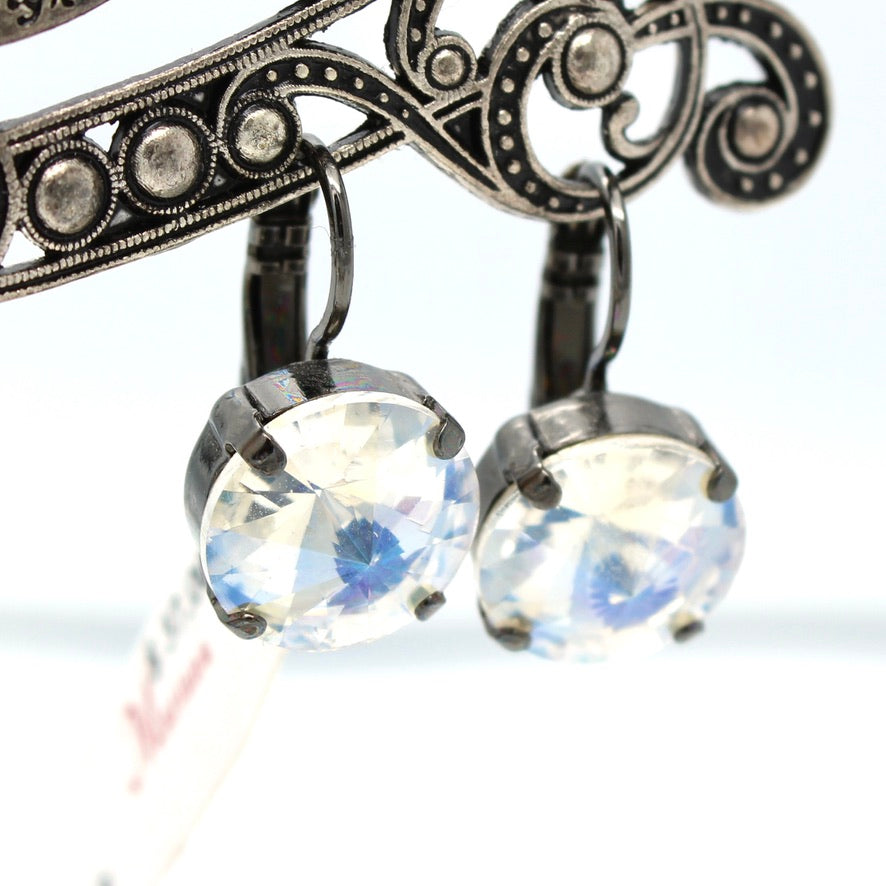 Crystal Moonlight Rivoli 11MM Crystal Earrings in Black