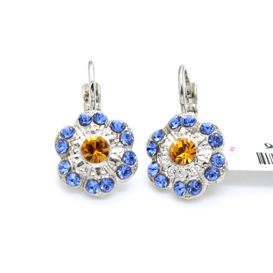 Kaleidoscope Flower Earrings in Rhodium