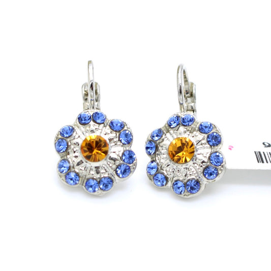 Kaleidoscope Flower Earrings in Rhodium