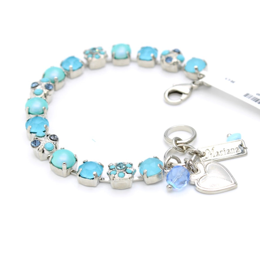 Crystal Blue Medium Cluster Bracelet by Mariana