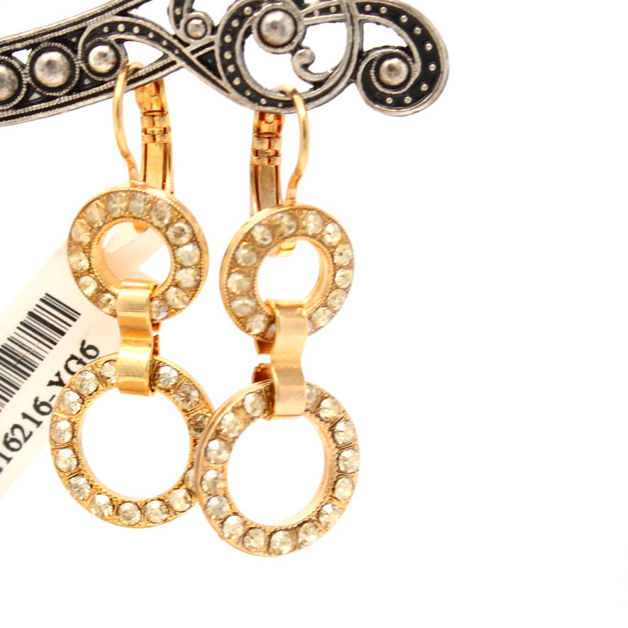 Golden Shadow Double Circle Earrings in Gold