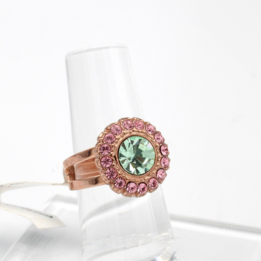 Saltwater Taffy Halo Ring in Rose Gold