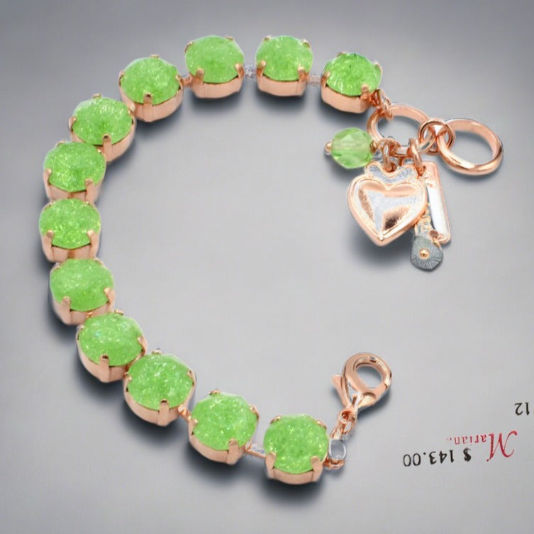 Peridot Ice 10MM Large Everyday Bracelet in Rose Gold