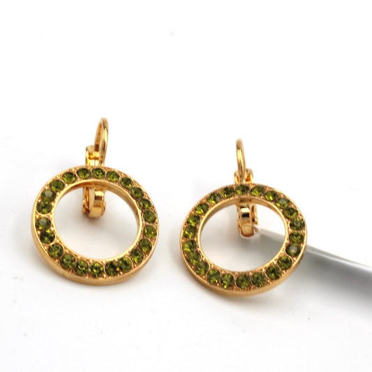 Olive Garnish Open Circle Leverback Earrings