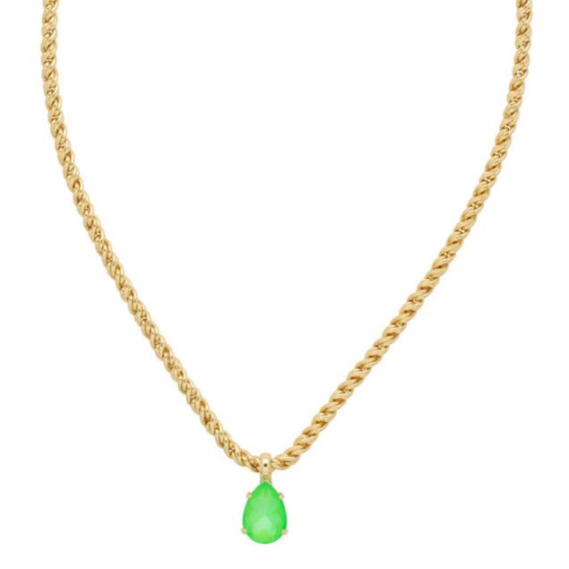 Electric Green Pendant Necklace in Bright Gold by Sorrelli