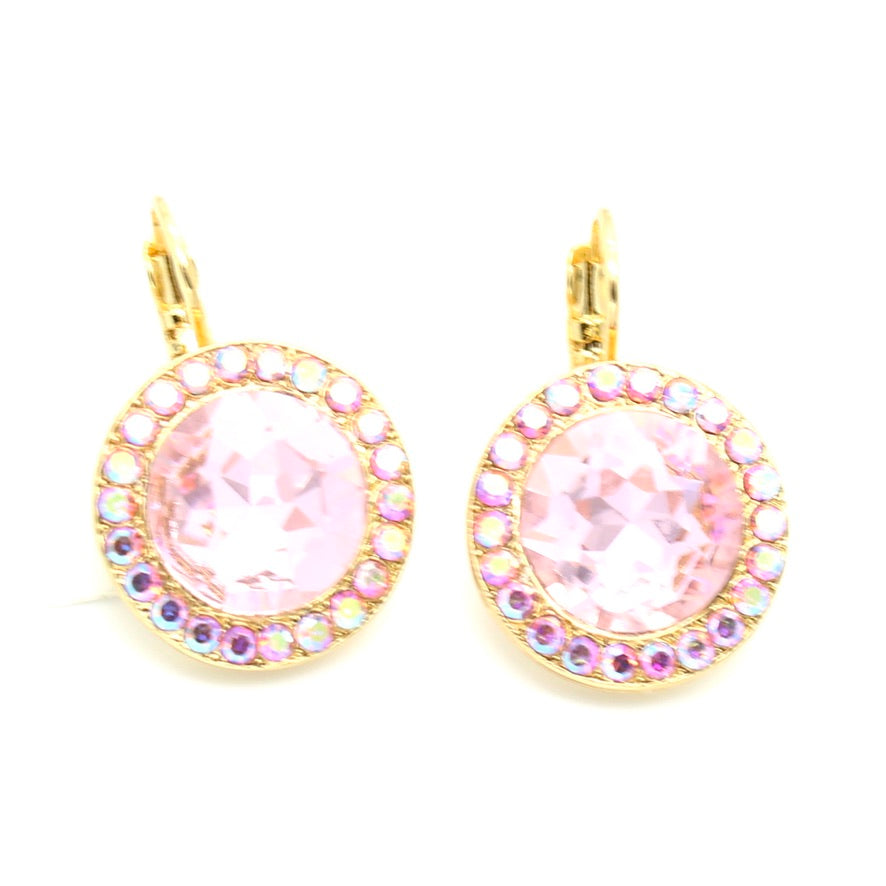 Flamingo Collection Luxurious Halo Earrings in Gold