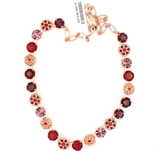 Cranberry Crush Collection Large Embellished Necklace in Rose Gold