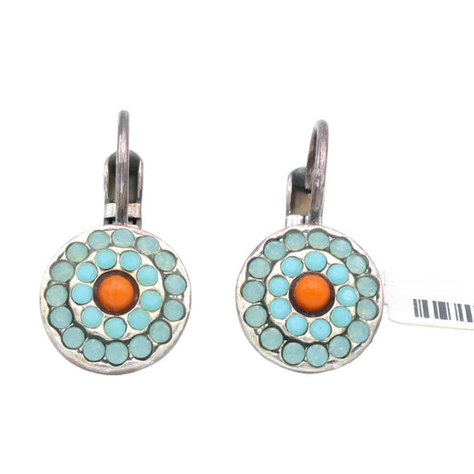 Turquoise and Pacific Opal Petite Pave Earrings