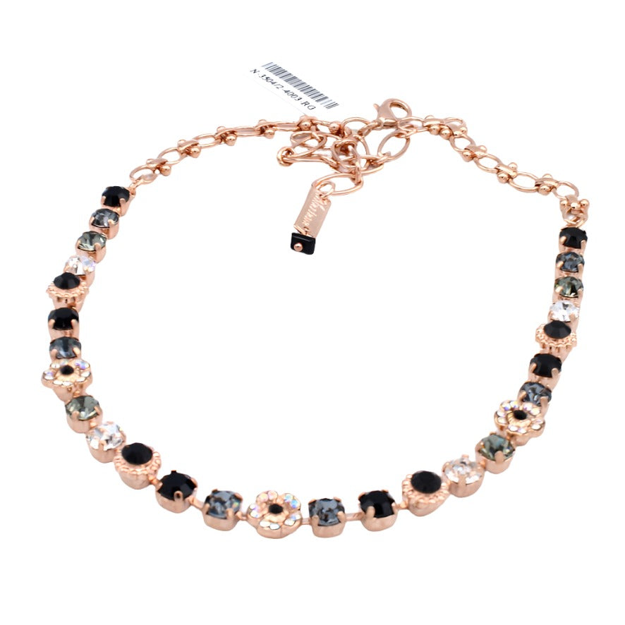 Obsidian Shores Petite Flower Cluster Necklace in Rose Gold