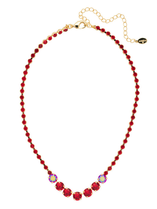 Coco Tennis Necklace in Cranberry by Sorrelli - MaryTyke's