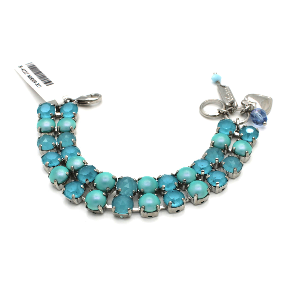 Crystal Blue Medium Double Row Bracelet