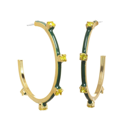 Everly Hoops in Green/Topaz