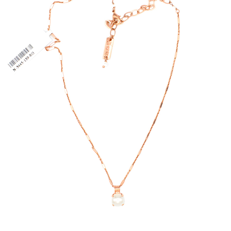 Pearl Pendant Necklace in Rose Gold