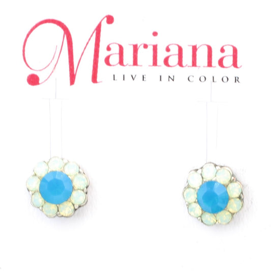 Azure and Chrysolite Opal Post Flower Earrings - POSTS