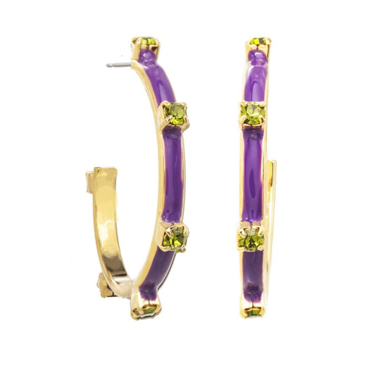 Everly Hoops in Purple/Olivine