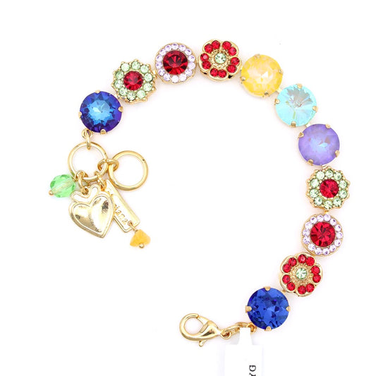 Polka Dot Bikini Large Rosette Rivoli Bracelet in Gold