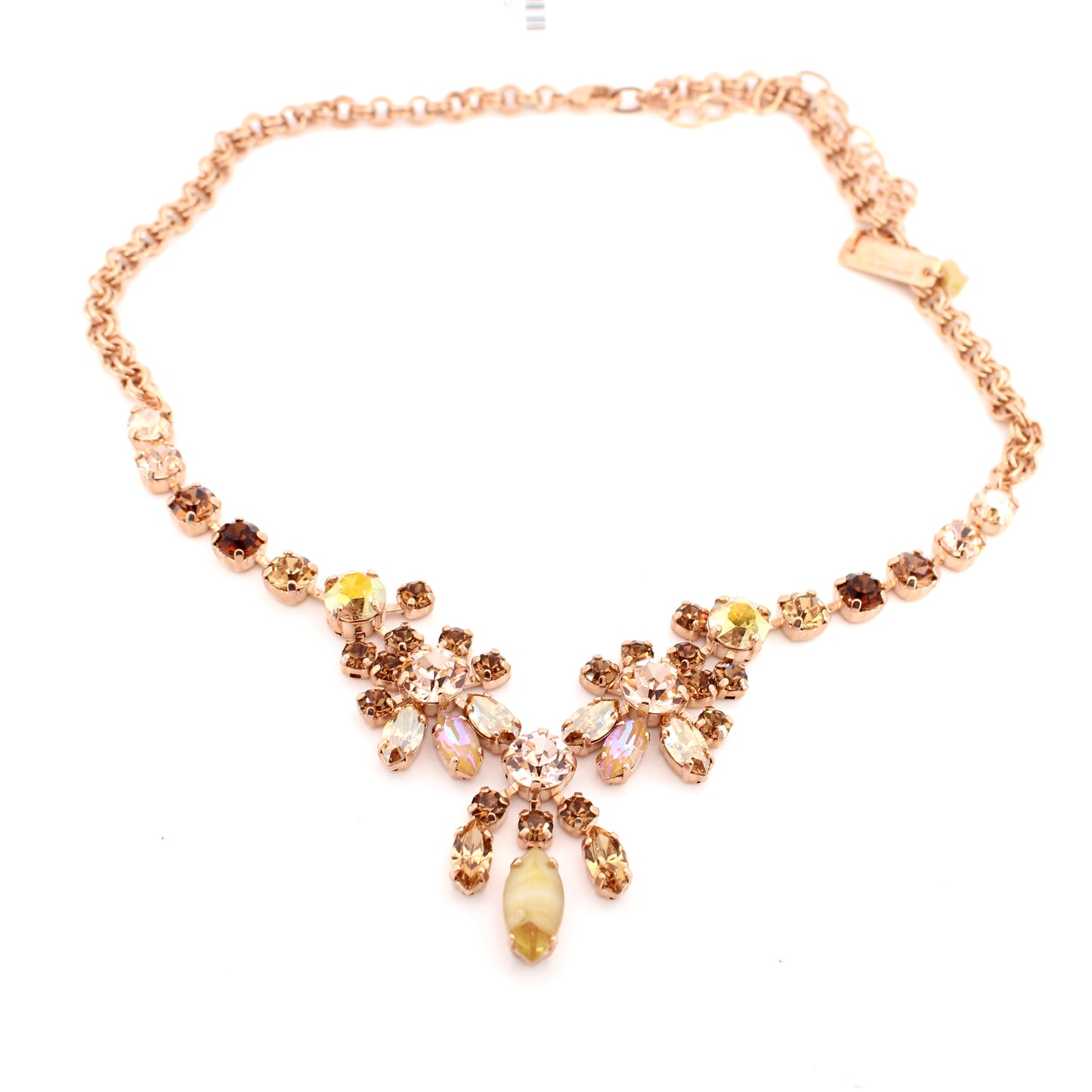 Chai Collection Must Have Round and Marquise Necklace in Rose Gold