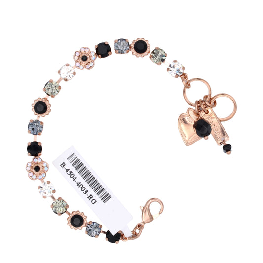 Obsidian Shores Petite Flower Cluster Bracelet in Rose Gold