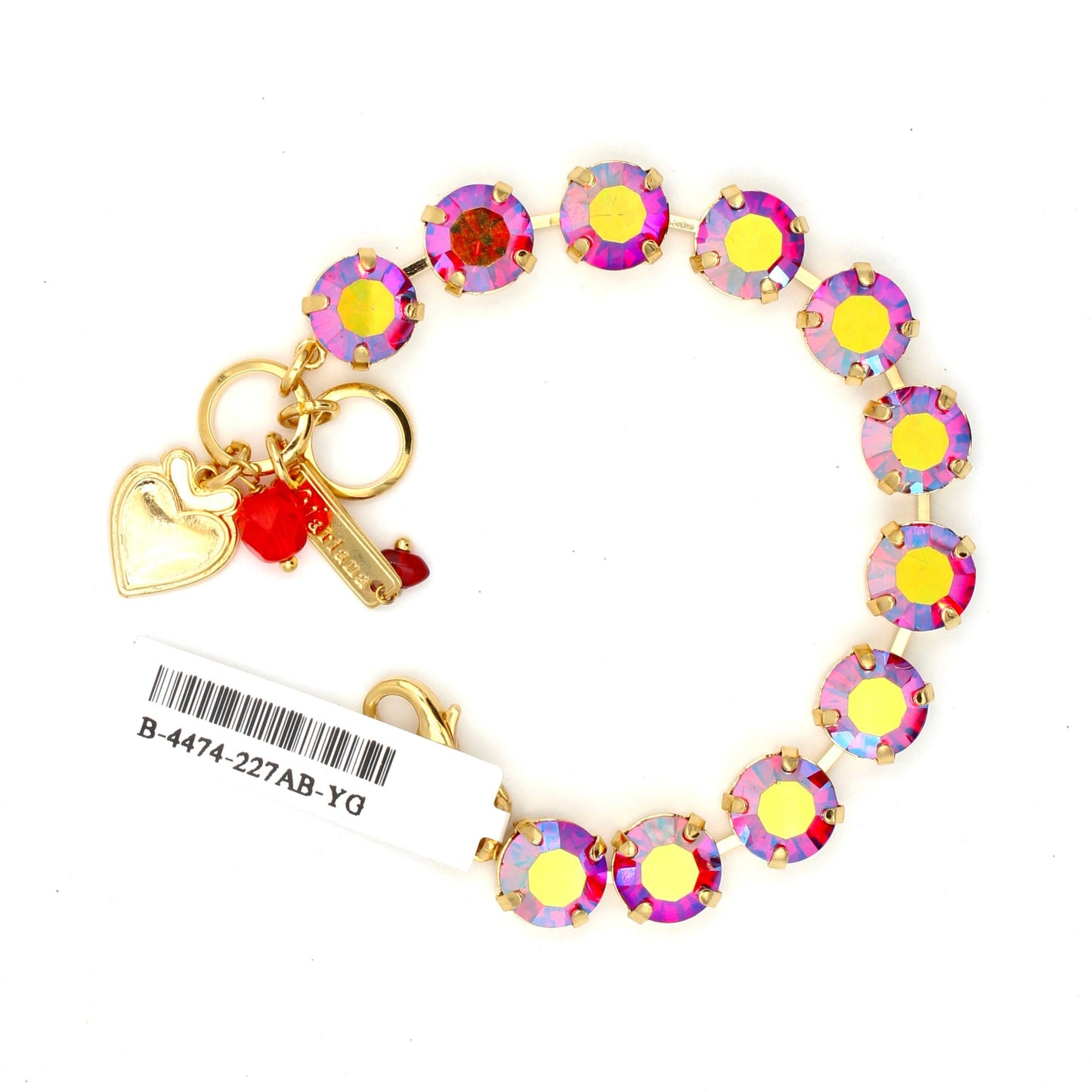 Light Siam AB (Red) Large Everyday Bracelet in Gold