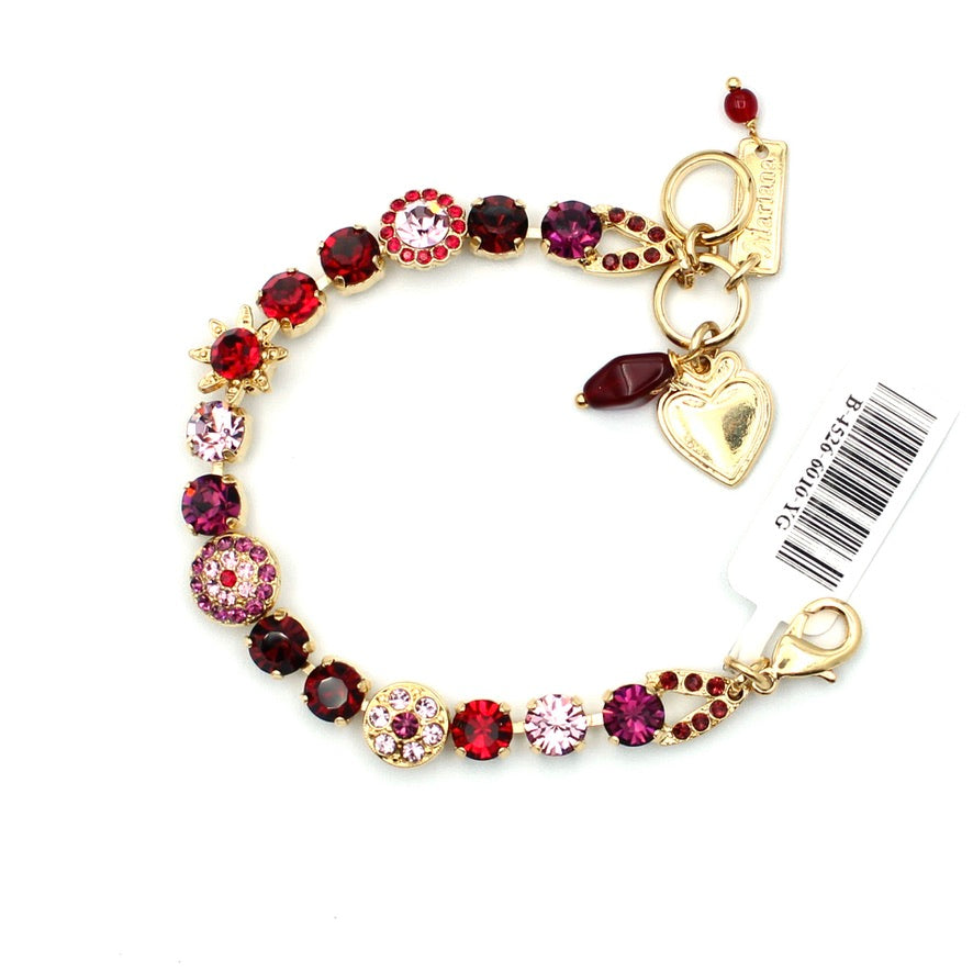 Cranberry Crush Collection Medium Multi Element Bracelet in Gold