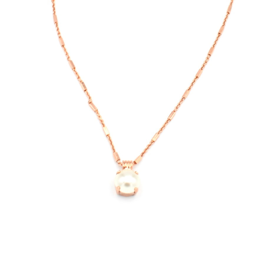 Pearl Pendant Necklace in Rose Gold