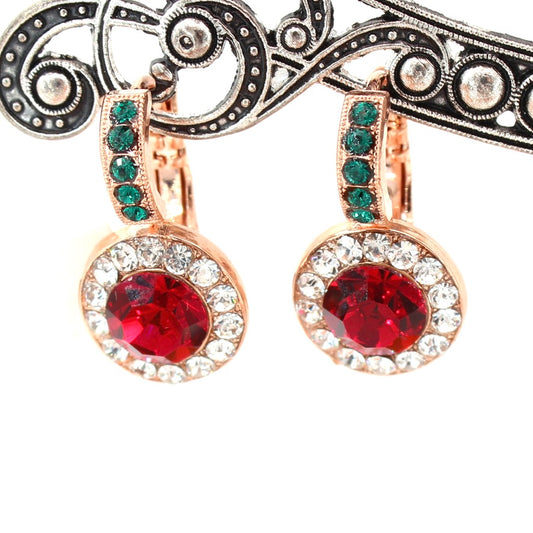 Holly Embellished Halo Earrings by Mariana in Rose Gold