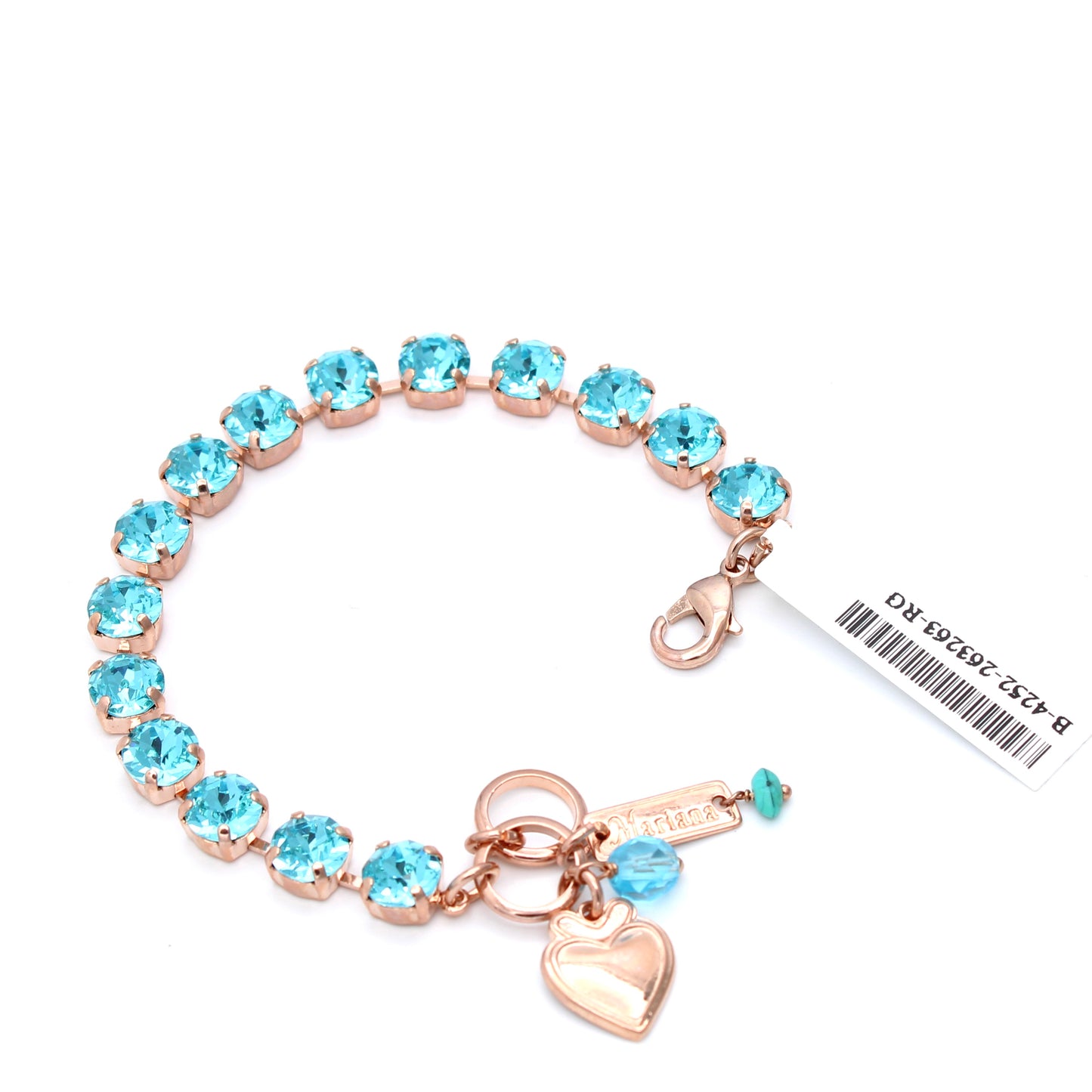 Light Turquoise Medium Everyday Bracelet in Rose Gold