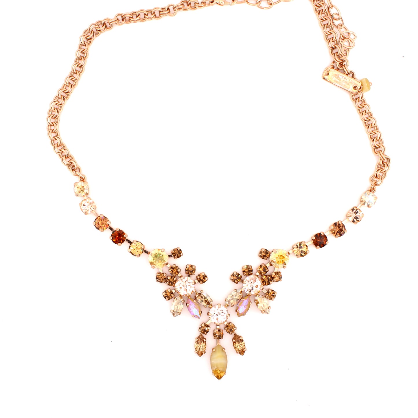 Chai Collection Must Have Round and Marquise Necklace in Rose Gold