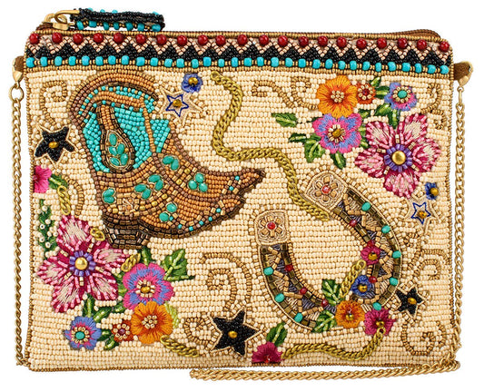 On The Range Western Boots and Horseshoe Ivory Beaded Mini