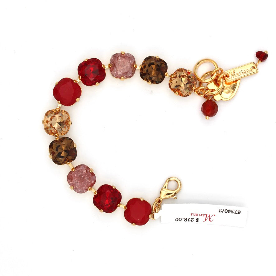 Bonfire 12MM Cushion Cut Bracelet in Gold