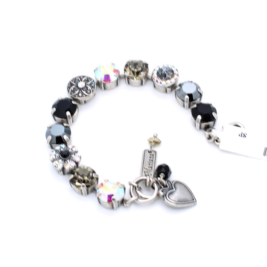 Tuxedo Collection Large Embellished Bracelet in Antique Silver