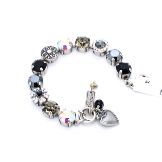 Tuxedo Collection Large Embellished Bracelet in Antique Silver