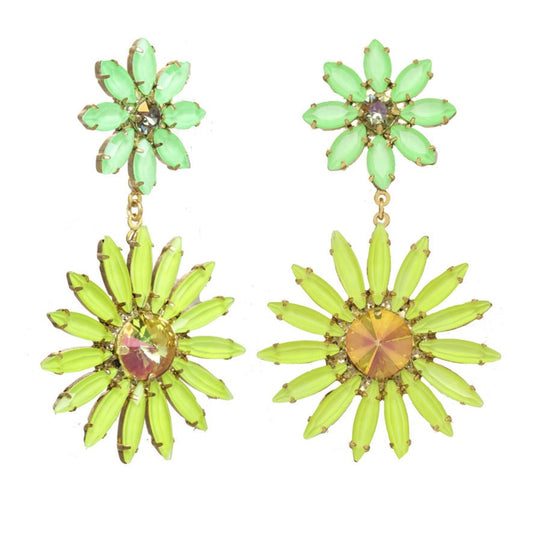 Molly Statement Earrings in Electric Yellow