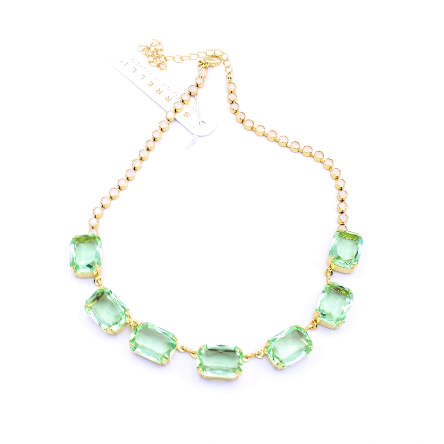 Sage Green Necklace in Bright Gold by Sorrelli