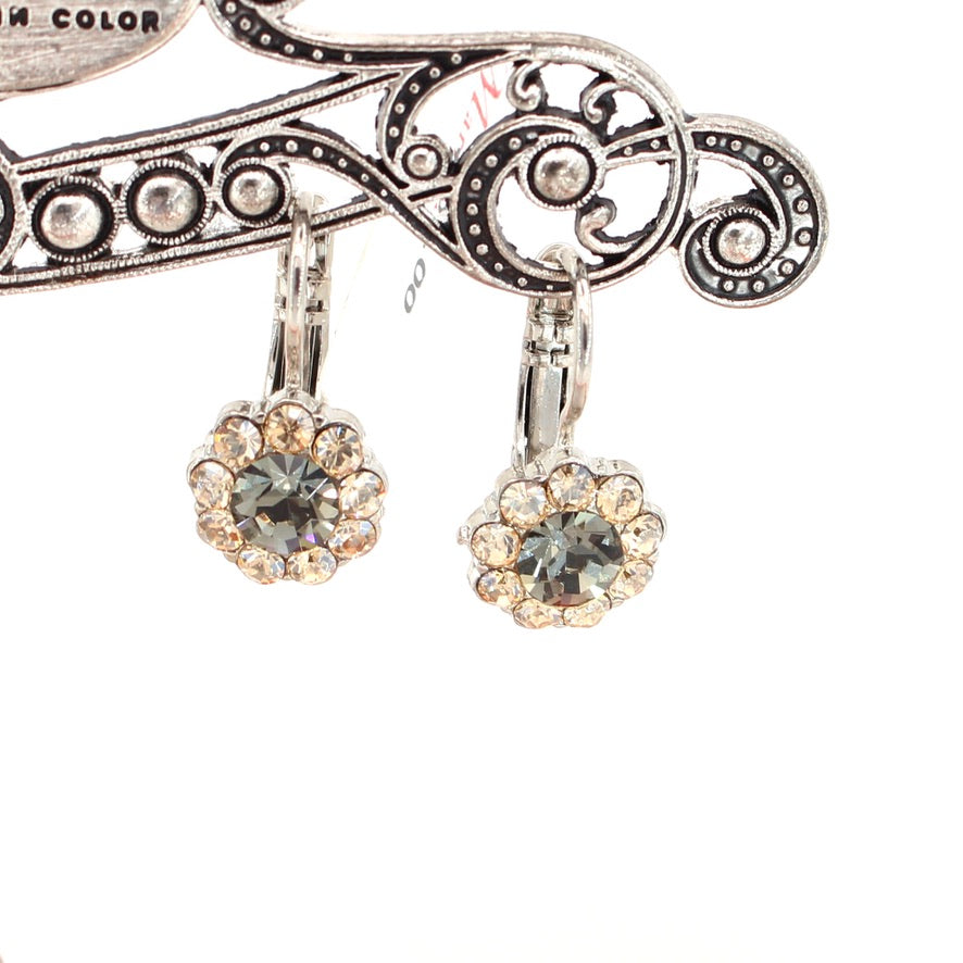 Champagne Kisses Flower Earrings in Rhodium