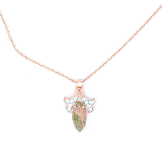 Aqua Vista Collection Marquise Pendant Necklace in Rose Gold