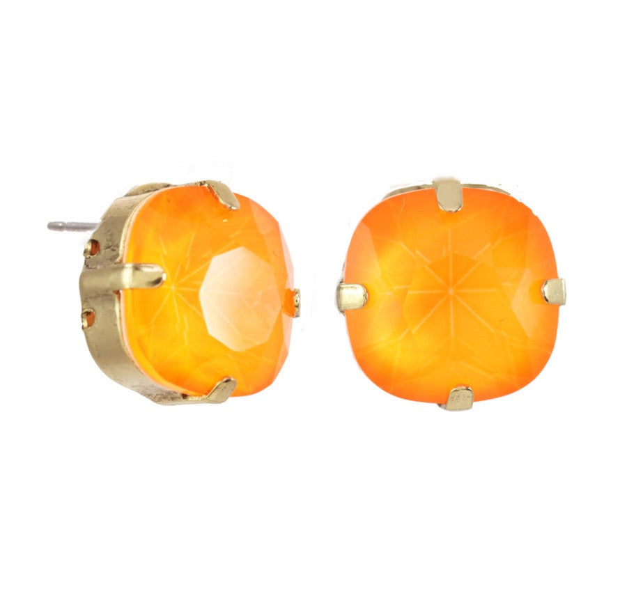 Studs in Orange POP Antique Gold