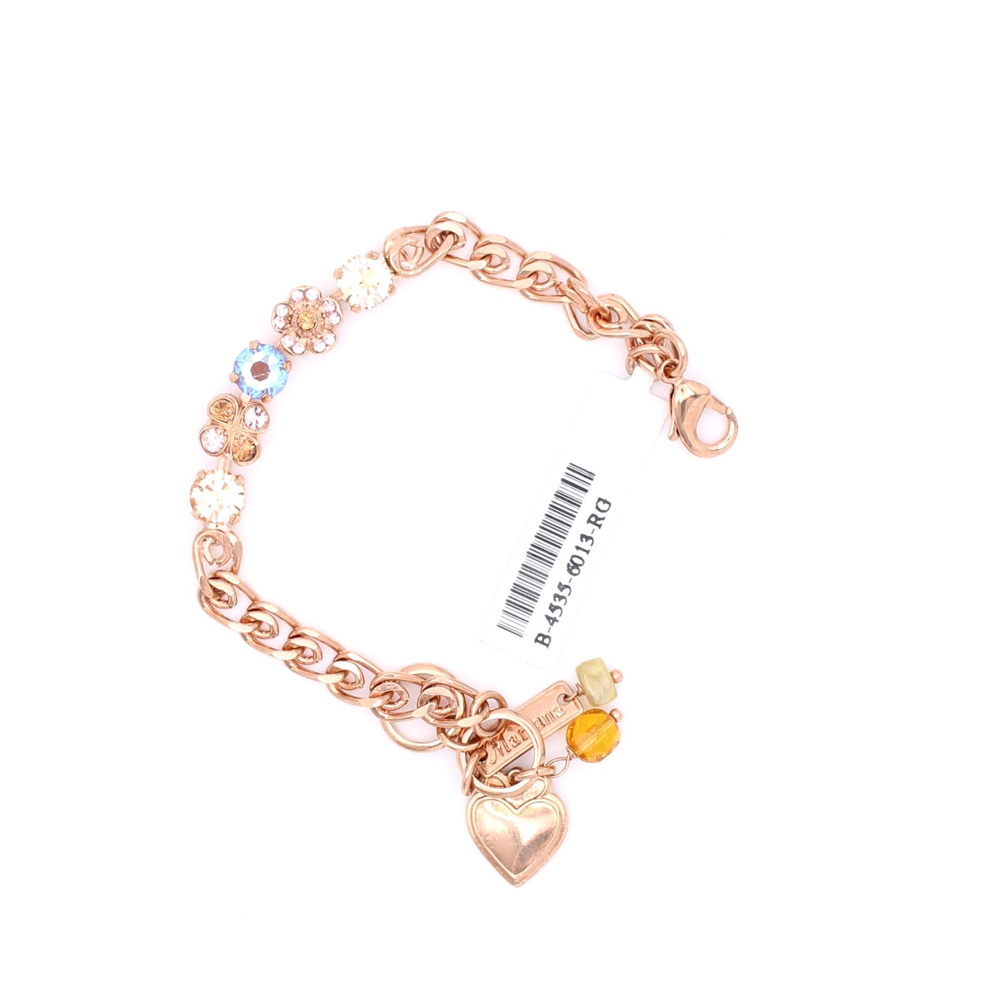 Amaretto Chain and Crystal Bracelet in Rose Gold