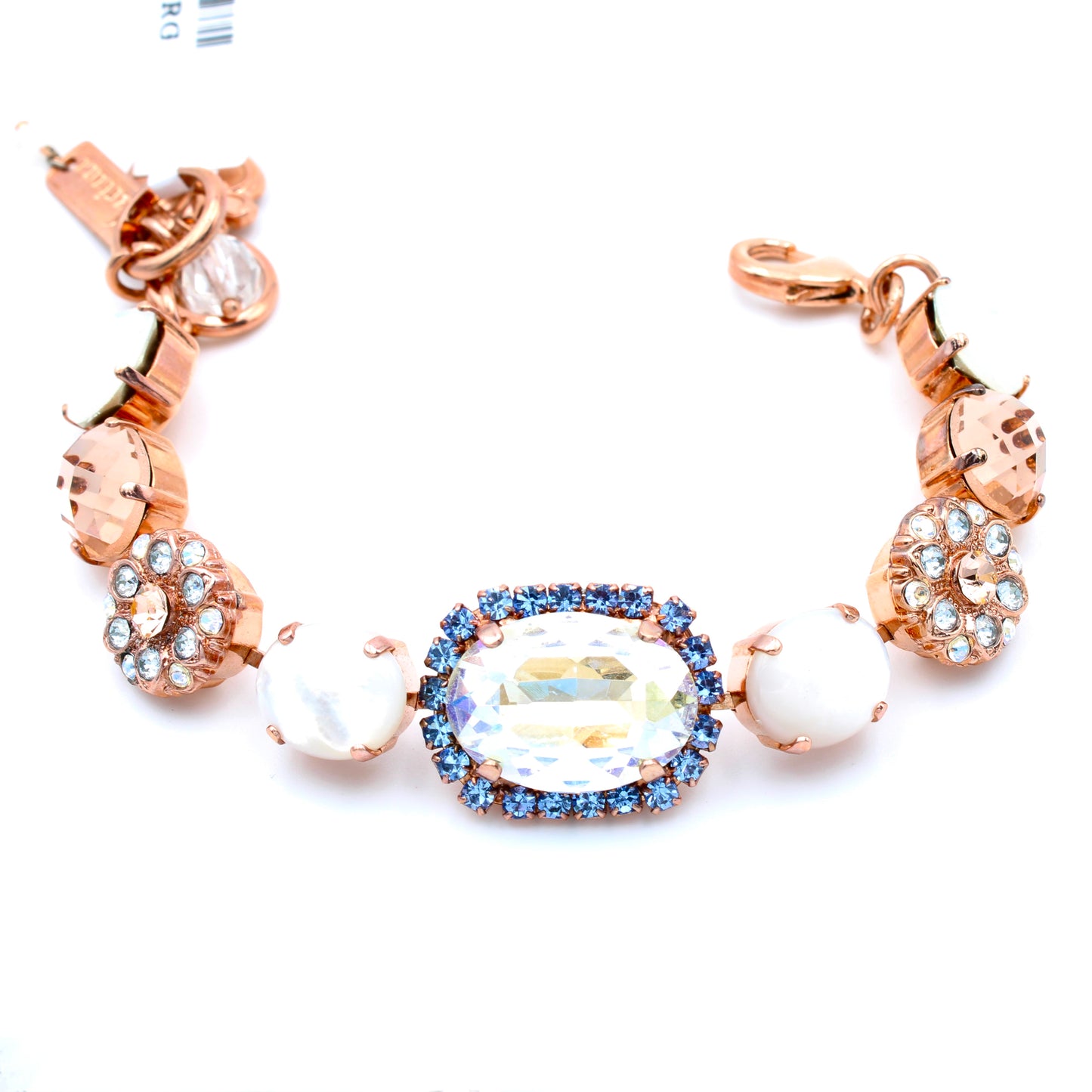 Dancing in the Moonlight Collection Oval Halo Bracelet in Rose Gold