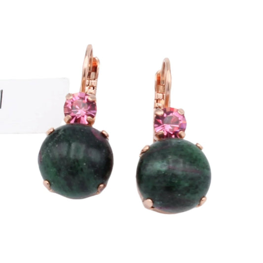 Tutti Frutti Collection Large Double Stone Earrings in Rose Gold