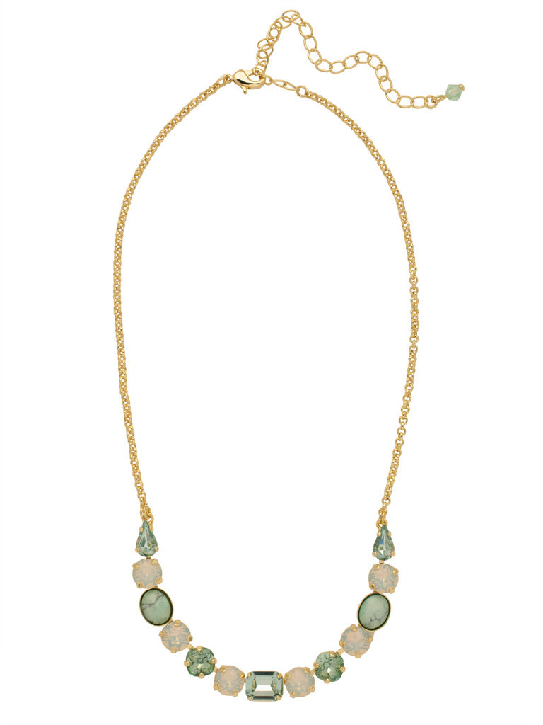 Tansy Half Line Necklace in Sage Green by Sorrelli