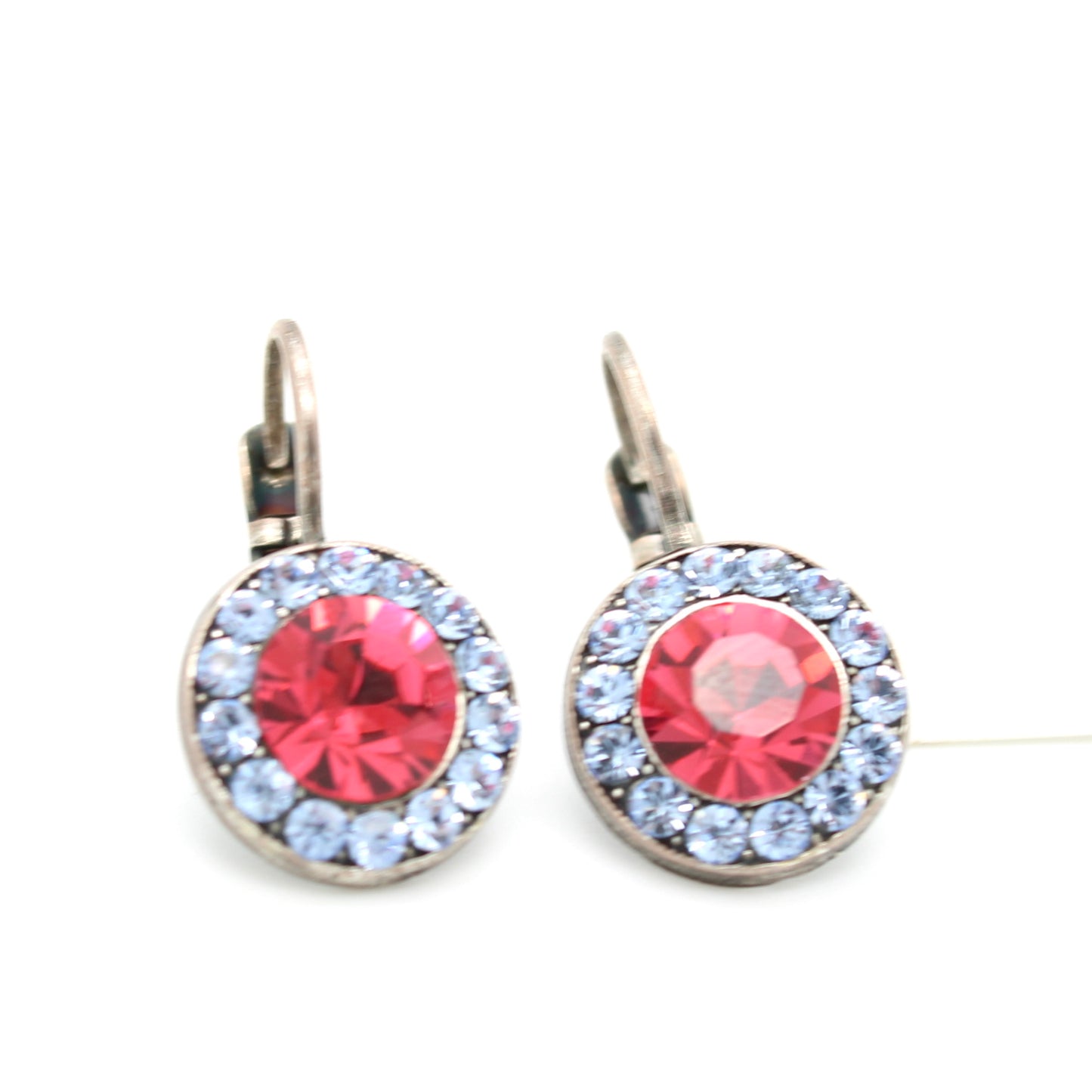 Joy Collection Embellished Halo Earrings in Antique Silver