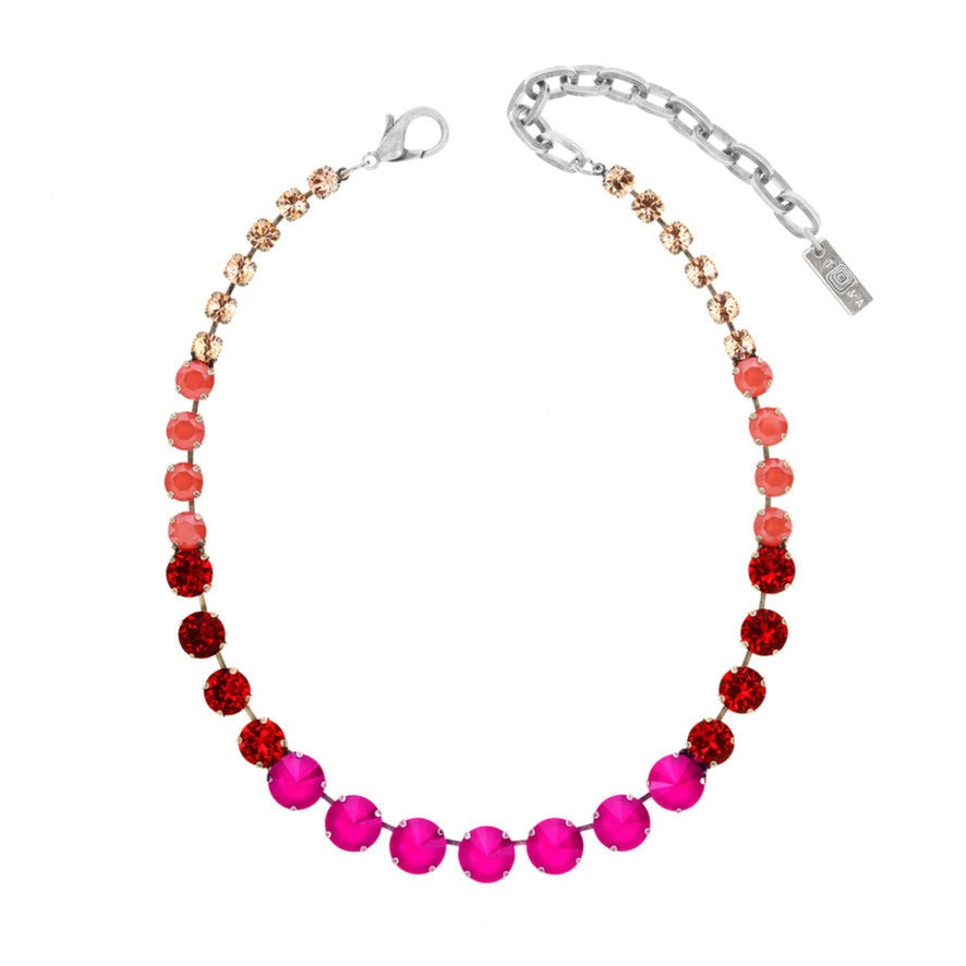 Ima Pink Necklace in Antique Silver POP