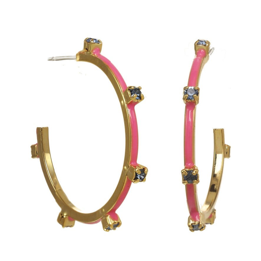 Everly Hoops in Pink/Light Sapphire