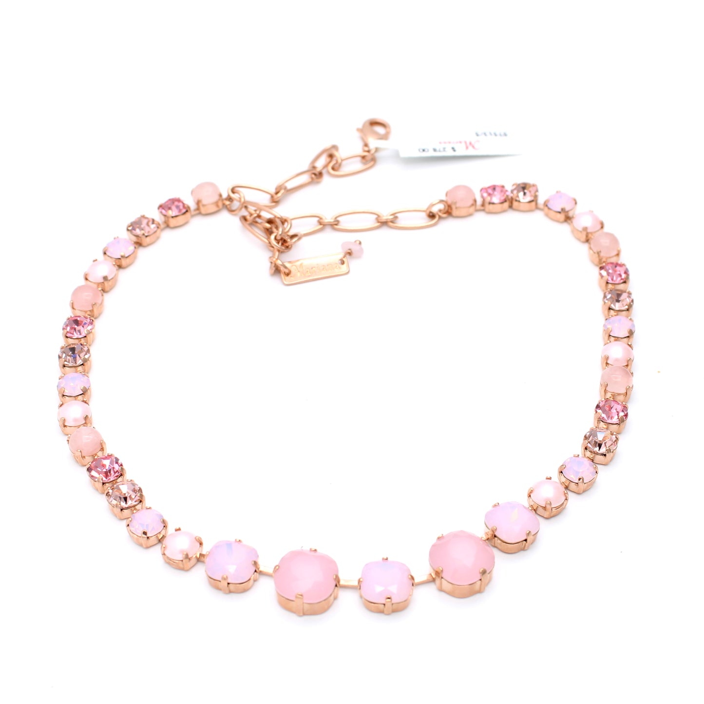 Love Collection Graduated Cushion Cut Necklace in Rose Gold