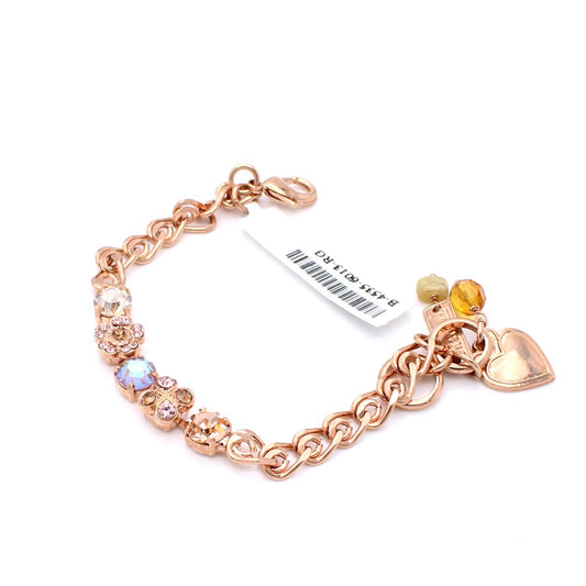 Amaretto Chain and Crystal Bracelet in Rose Gold